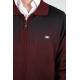 Çizgi Triko Erkek Battal Boy Polo Yaka Astarlı Triko Mont Fermuarlı Desenli 3XL - 4XL - 5XL - Bordo