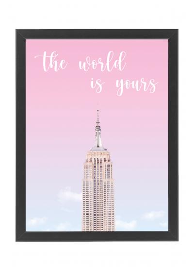 Dekoratif Tablo Empire State The World is Yours Çerçeveli 50x70